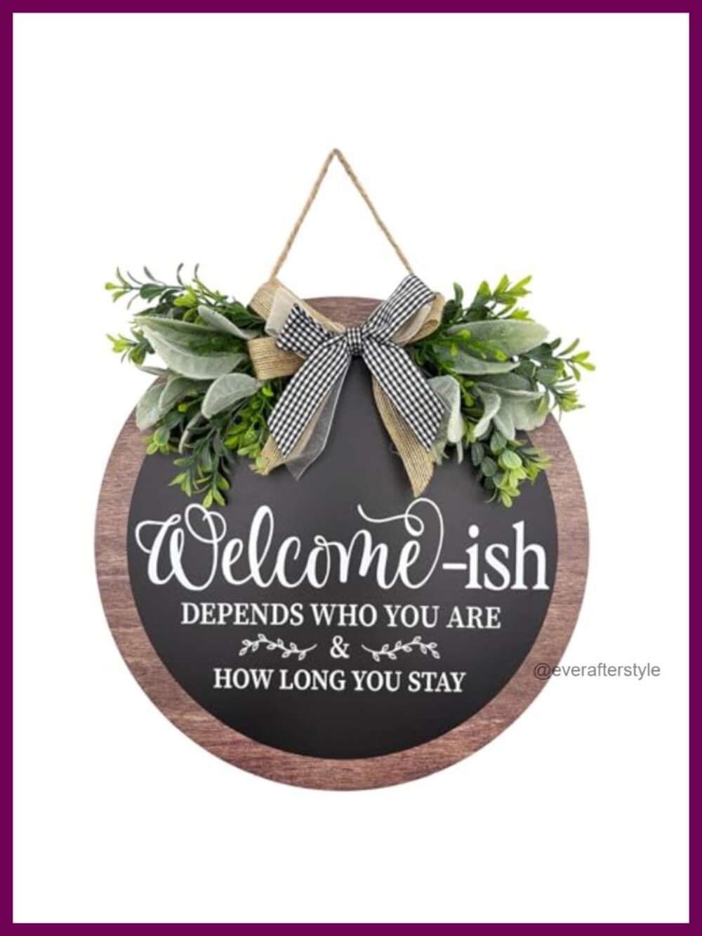 14 Inch Wooden Welcome Sign Front Door Wreath Funny Hanging Farmhouse Decor